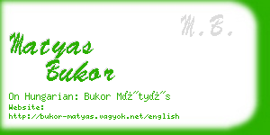matyas bukor business card